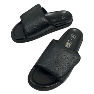 ルイヴィトン LOUIS VUITTON FD0231 イージーライン ミュールモノグラムクロッグサンダル ロゴ 8 黒 ブラック メンズ