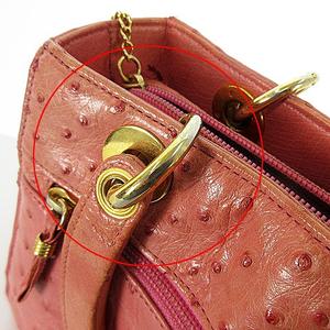 三宝 iii sanpo オーストリッチ レザー ハンド バッグ ピンク