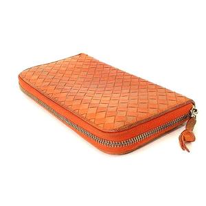 ボッテガヴェネタ　イントレチャート　長財布　オレンジ　114076 ボッテガヴェネタ BOTTEGA VENETA 長財布 イントレチャート 編込