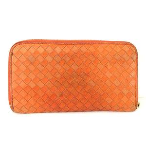 ボッテガヴェネタ　イントレチャート　長財布　オレンジ　114076 ボッテガヴェネタ BOTTEGA VENETA 長財布 イントレチャート 編込