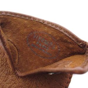 エルメス HERMES レザー 手袋 グローブ 金ボタン ブラウン 茶 ECR17 