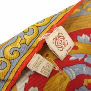 ロエベ LOEWE スカーフ 大判 シルク100％ 総柄 ベルト柄 マルチカラー  