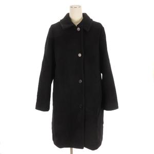 未使用品 マッキントッシュ ロンドン MACKINTOSH LONDON タグ付き ウール ダブルクロス ベロア コート ステンカラー G7B15447 黒 ブラック 44 アウター レディース