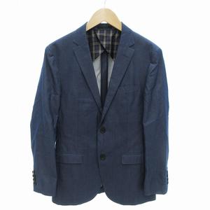 バーバリーブラックレーベル BURBERRY BLACK LABEL テーラードジャケット 背抜き 2B 裏地 チェック S 紺 ネイビー /HO メンズ