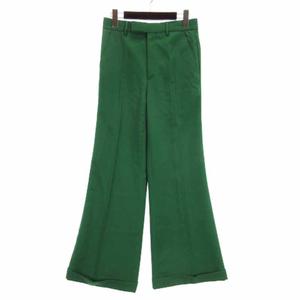 グッチ GUCCI 近年モデル フレア ブーツカット パンツ スラックス イタリア製 ウール 570604 緑 グリーン 36 ■ECT レディース