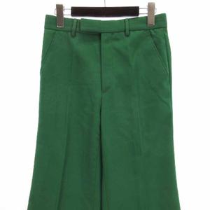 グッチ GUCCI 近年モデル フレア ブーツカット パンツ スラックス イタリア製 ウール 570604 緑 グリーン 36 ■ECT レディース