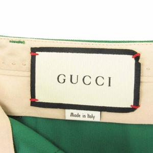 グッチ GUCCI 近年モデル フレア ブーツカット パンツ スラックス イタリア製 ウール 570604 緑 グリーン 36 ■ECT レディース