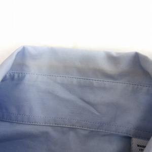 バーバリー BURBERRY コットン シャツ ブラウス 長袖 プリント ロゴ ブルー 34 ■ECT レディース