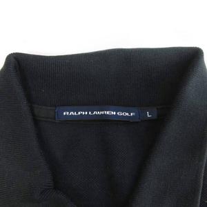 ラルフローレン RALPH LAUREN ゴルフ ポロシャツ 半袖 ビッグポニー ライン 黒 ブラック L ■GY99 レディース
