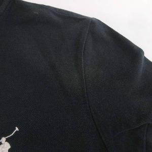 ラルフローレン RALPH LAUREN ゴルフ ポロシャツ 半袖 ビッグポニー ライン 黒 ブラック L ■GY99 レディース