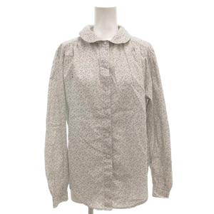 ラルフローレン RALPH LAUREN ブラウス シャツ 長袖 7 白 ホワイト 花柄 丸襟 長袖 /FF レディース