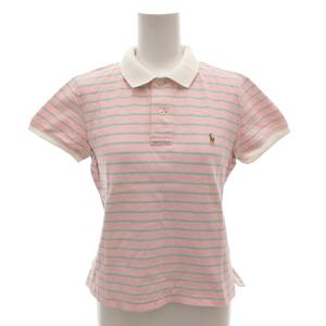 ラルフローレン RALPH LAUREN ポロシャツ ボーダー M ピンク ポニー刺繍 /FF ■ECT レディース