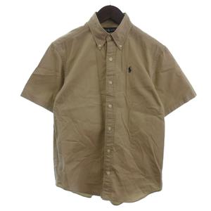 ラルフローレン RALPH LAUREN ボタンダウン シャツ 半袖 ワンポイント 刺繍 ベージュ系 150 キッズ