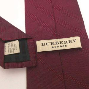 バーバリー BURBERRY ネクタイ レギュラータイ チェック シルク 紫 ☆AA★ メンズ