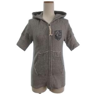 アメリカーナ AMERICANA グリーンレーベルリラクシング パーカー 半袖 ジップアップ グレー ■GY99 レディース