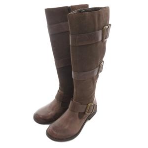 クラークス clarks エンジニアブーツ ロング スエード レザー 4.5D 茶 ブラウン /TZ レディース