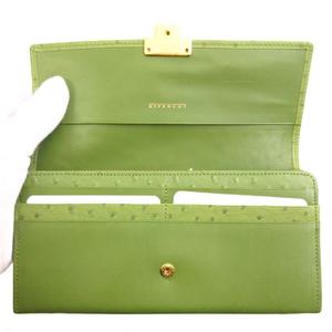 ジバンシィ GIVENCHY ヴィンテージ 長財布 オーストリッチ型押し 緑 