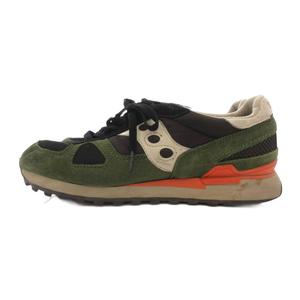サッカニー SAUCONY スニーカー スエード 10.5 カーキ オレンジ レースアップ 異素材ミックス ローカット /SX メンズ