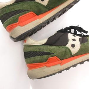 サッカニー SAUCONY スニーカー スエード 10.5 カーキ オレンジ レースアップ 異素材ミックス ローカット /SX メンズ