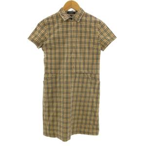 バーバリー ロンドン BURBERRY LONDON ノバチェック ワンピース 半袖 ストレッチ ミディ丈 ベージュ 150 ■GY09 キッズ