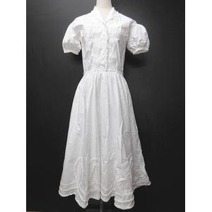 カネコイサオ KANEKO ISAO ワンピース ロング 半袖 ピンタック フリル  