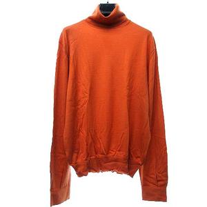 【極美品】 HERMES エルメス ニット セーター タートルネック オレンジ 極美品】 HERMES エルメス ニット セーター タートルネック オレンジ