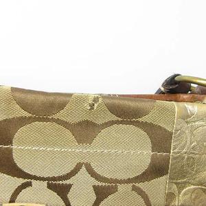 コーチ ハンドバッグ キャンバス ブラウン パッチワーク シグネチャー11496 コーチ COACH 11496 異素材 パッチワーク スエード レザー