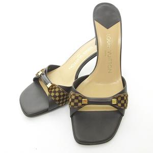 ルイヴィトン LOUIS VUITTON ミュール サンダル ダミエ ハラコ