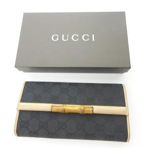 グッチ GUCCI バンブー GGキャンバス 長財布 ロングウォレット 3つ折り 