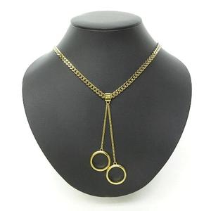 クロエ CHLOE 美品 ダブル リング チェーンネックレス ペンダント 