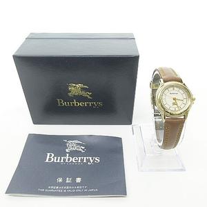 Burberry's ブラックレザー時計 ヴィンテージ バーバリー