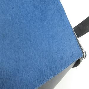 セリーヌ CELINE 美品 エッジ バッグ ワンハンドル ハラコ レザー バイ 