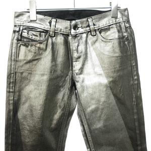 ジーンズ、メタリック、ゴールド、シルバー、コーティング