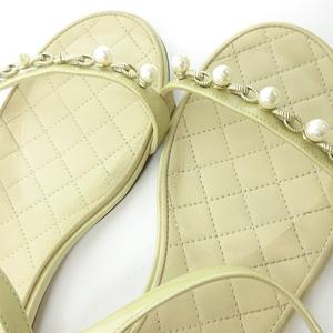 シャネル CHANEL マトラッセ パール フラット サンダル ストラップ 