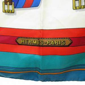 HERMES☆ カレ90 Les Sangles サスペンダーベルト柄 エルメス カレ90 J.METZ Les Sangles サスペンダーベルト