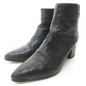 Margiela サイドジップブーツ ブラック 型押しクロコ レザー サイズ36 