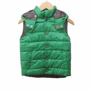アルマーニ ジュニア ARMANI Jr 美品 中綿ベスト ロゴ フード 緑 