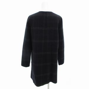 セオリー Theory リバーシブルコート チェック ウール カシミヤ混 S 黒 