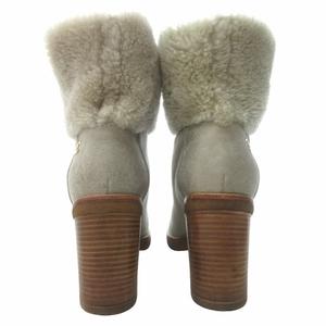 CHANEL シャネル レザー ムートン ココマーク ショートブーツ 36