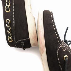 シャネル CHANEL デッキシューズ スエード チェーン 36 23cm 茶 ブラウン /UO IBO61 レディース