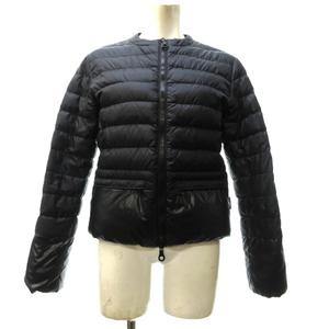デュベティカ DUVETICA アイスリング 美品 ダウンジャケット ブルゾン ノーカラー キルティング 切り替え 黒 ブラック 40 約M 0527 レディース