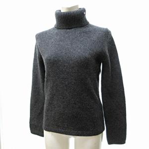 ポロジーンズ ラルフローレン POLO JEANS 美品 星条旗ロゴ ハイネック ニット セーター ウール グレー S 0617 レディース