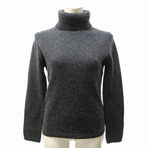 ポロジーンズ ラルフローレン POLO JEANS 美品 星条旗ロゴ ハイネック ニット セーター ウール グレー S 0617 レディース