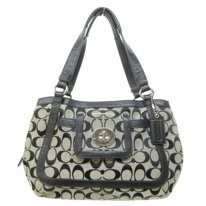 コーチ COACH F14934 クリケット シグネチャー サッチェル ハンドバッグ 多収納 レザーハンドル 黒 ブラック 0617 ■GY17 レディース