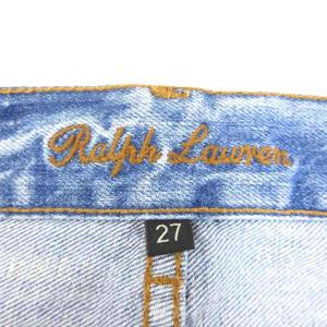 ラルフローレン RALPH LAUREN 美品 デニム ジーンズ ジーパン ビジュー ポニー USED加工 インディゴブルー 27 0929 レディース