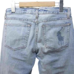 ラルフローレン RALPH LAUREN 美品 デニム ジーンズ ジーパン ビジュー ポニー USED加工 インディゴブルー 27 0929 レディース