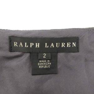 ラルフローレン RALPH LAUREN 美品 タックスカート フレアスカート ひざ丈 ウール グレー 2 約XS 0929 レディース