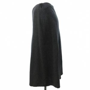 ラルフローレン RALPH LAUREN 美品 タックスカート フレアスカート ひざ丈 ウール グレー 2 約XS 0929 レディース