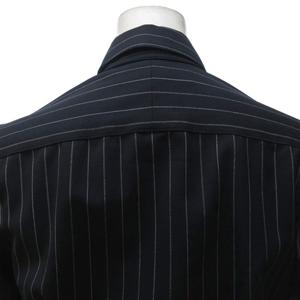 ラルフローレン RALPH LAUREN 美品 シャツワンピース 長袖 ロング丈 ストライプ 黒 ブラック 4 約S 0929 レディース