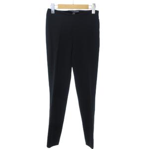 ラルフローレン RALPH LAUREN パンツ スラックス イージーパンツ センタープレス ウール 黒 ブラック 2 約S 0929 レディース